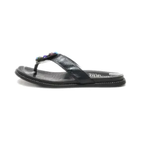 Alegria Dia Flat Sandals Leather Black Colour For Women