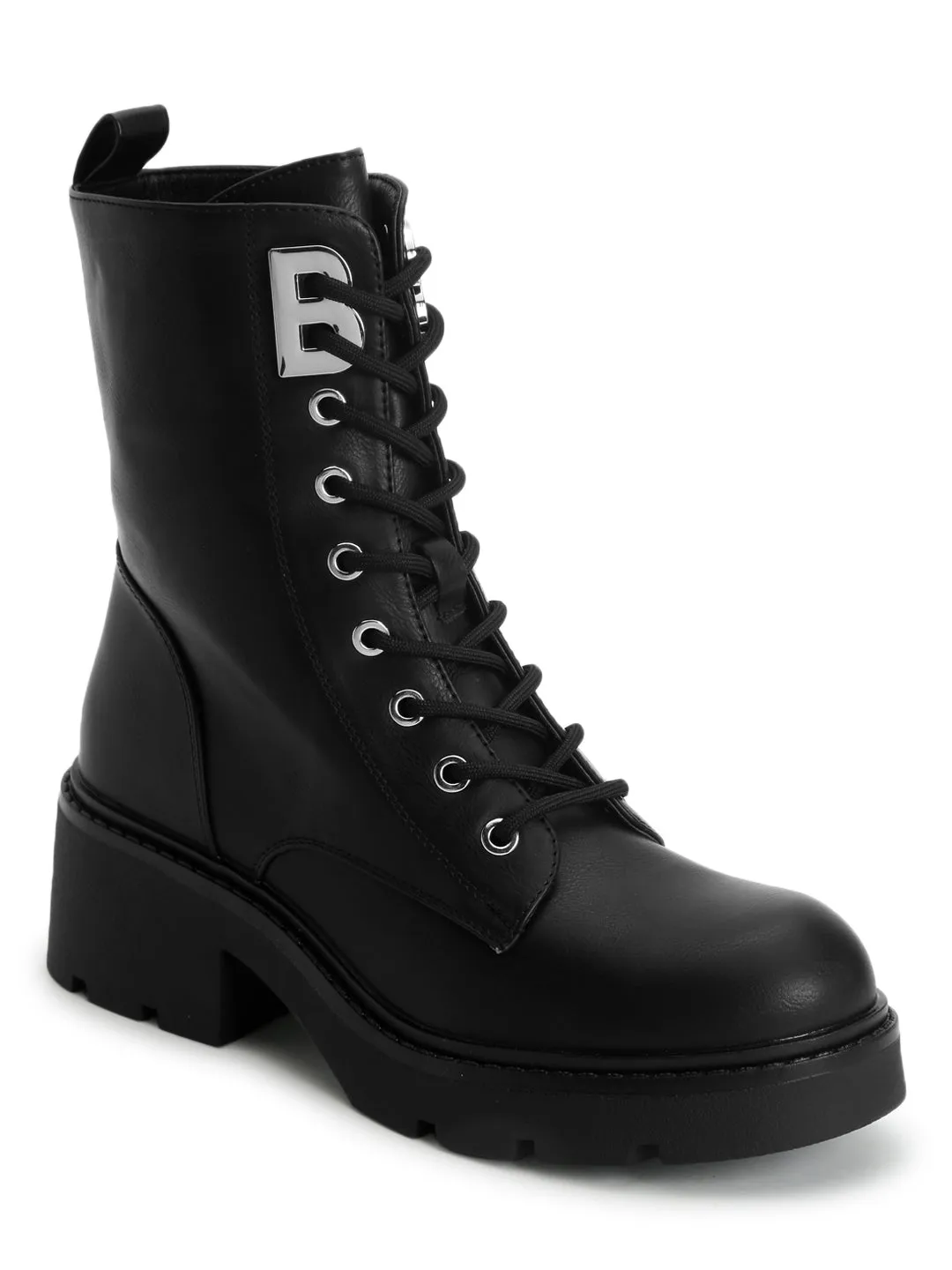 Black PU High-End-Fashion Stylish Ankle Boots (TC-RS3689-BLK)