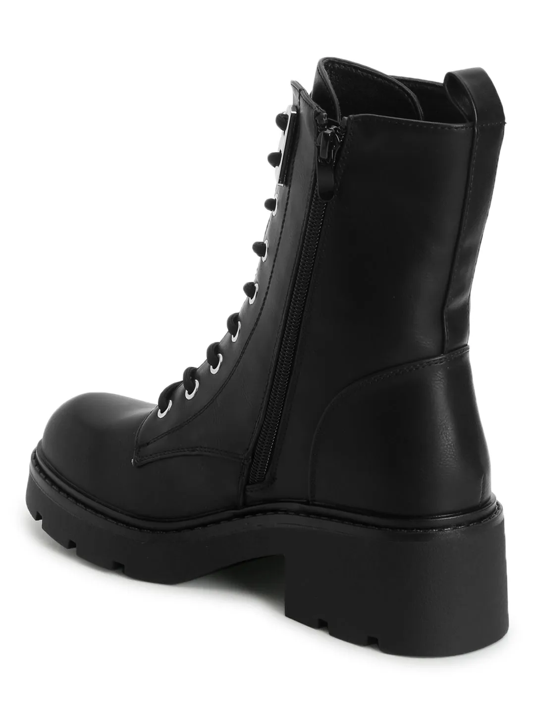 Black PU High-End-Fashion Stylish Ankle Boots (TC-RS3689-BLK)