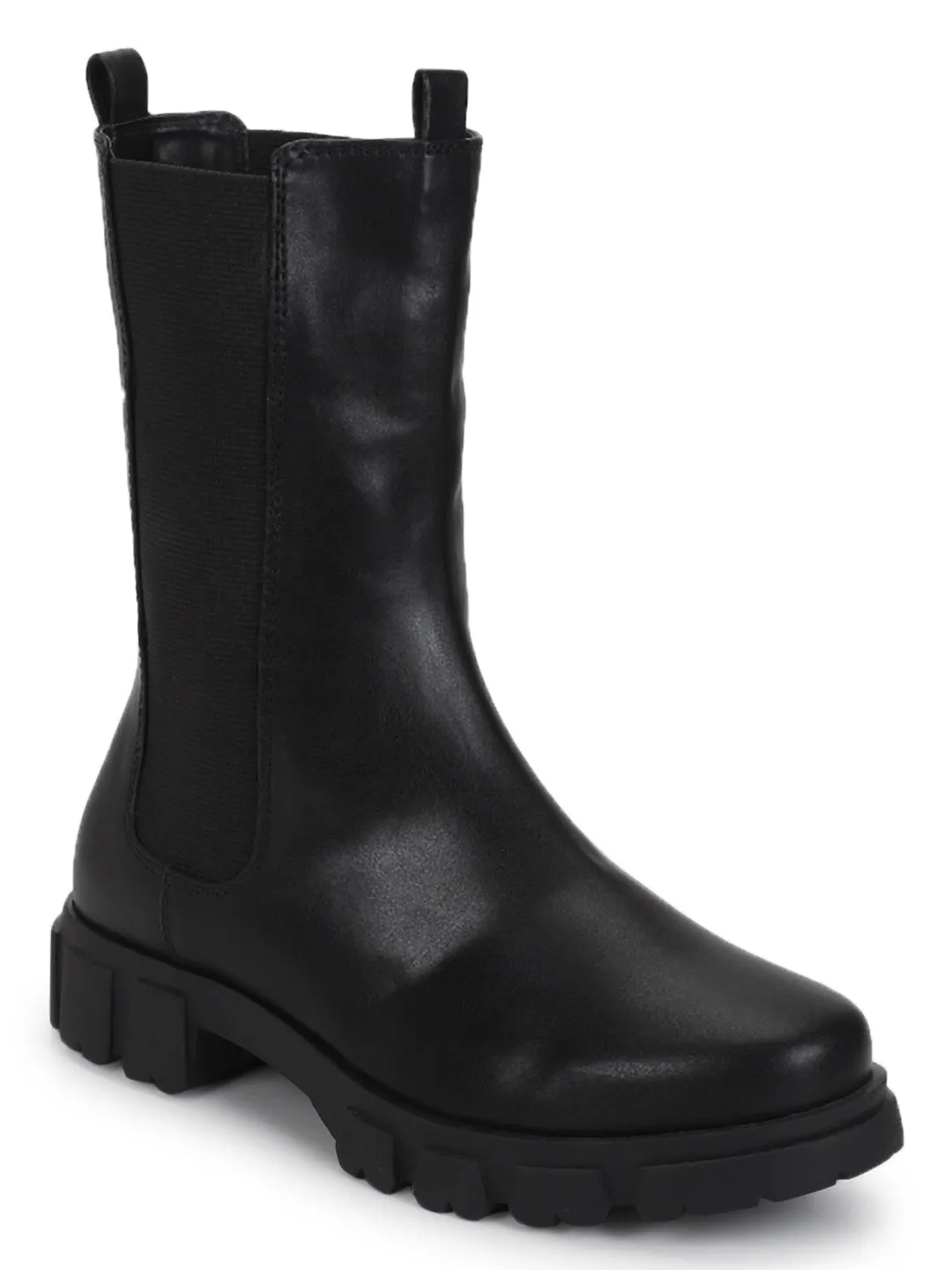 Black PU Kitten Ankle Boots (TC-ST-1301-BLKPU)