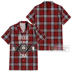 Brodie Dress Tartan Short Sleeve Button Shirt with Family Crest DNA In Me Style