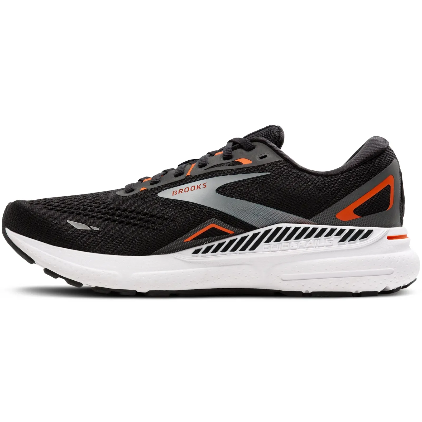 Brooks Men's Adrenaline GTS 23 Running Shoes Black / Mandarin Red / Silver