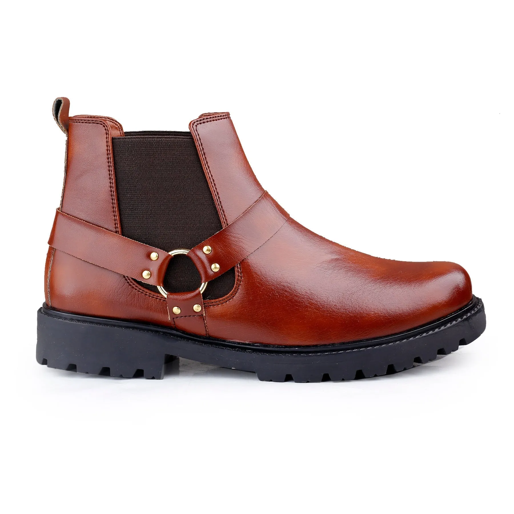 Bxxy's Faux Leather Ultra Stylish Comfortable Slip-on Chelsea Boots for Men