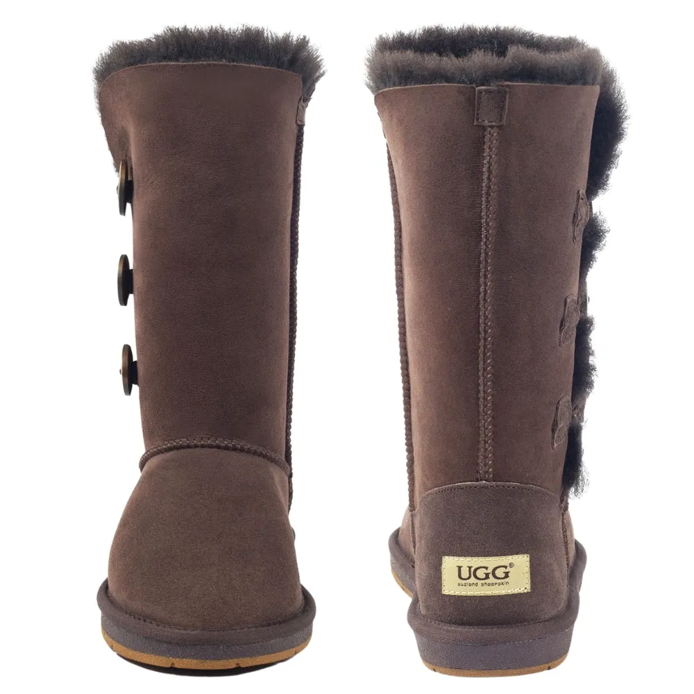 Classic Tall 3 Buttons UGG Boots Premium Australian Sheepskin