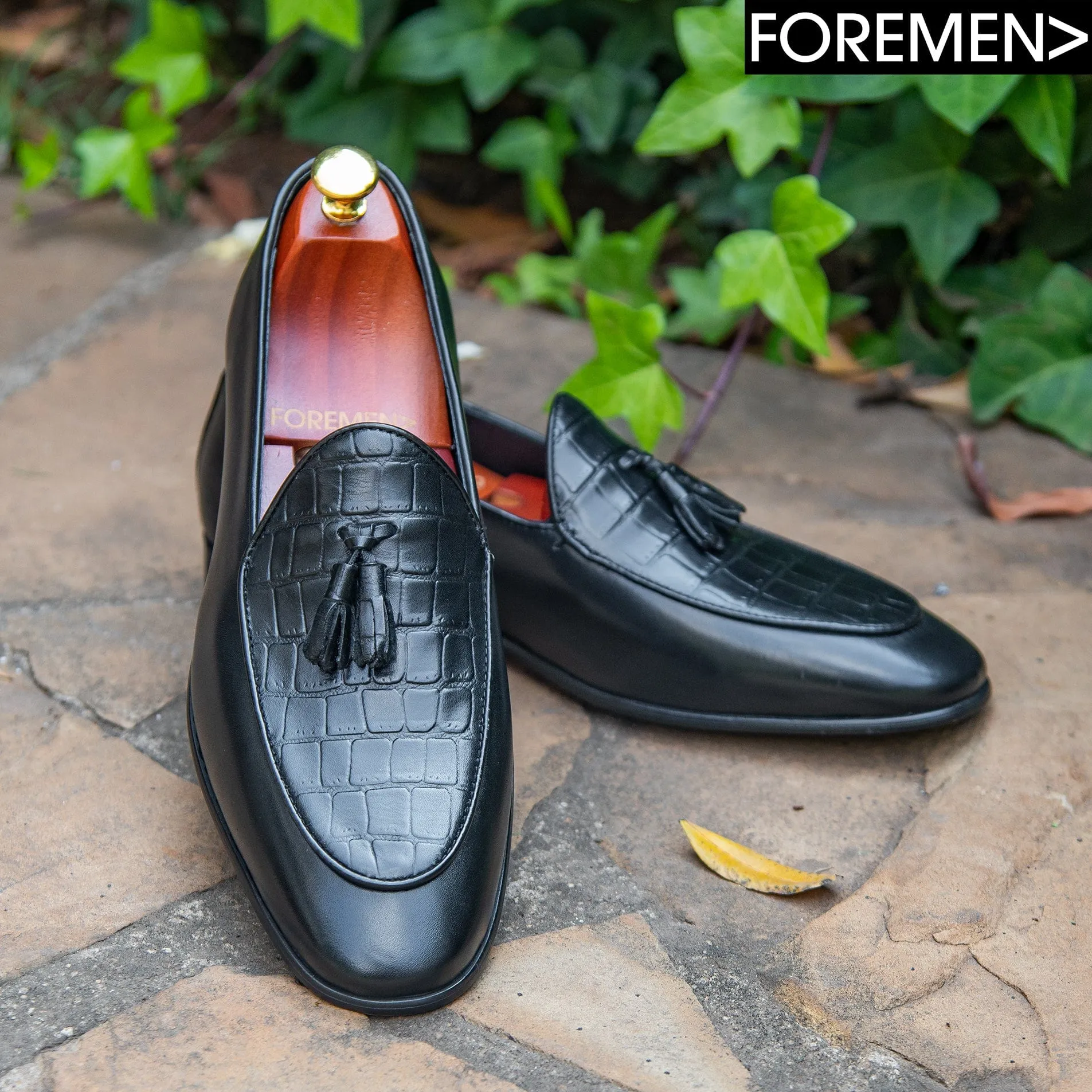 CUBA | Black Leather Tassel Loafers