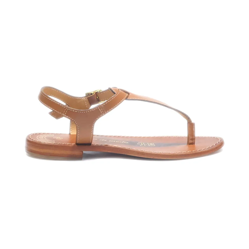 Furiosa Di Moda Flat Sandals Leather Brown Colour For Women