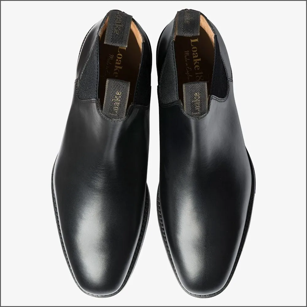 Loake Chatsworth Black Rubber Sole--