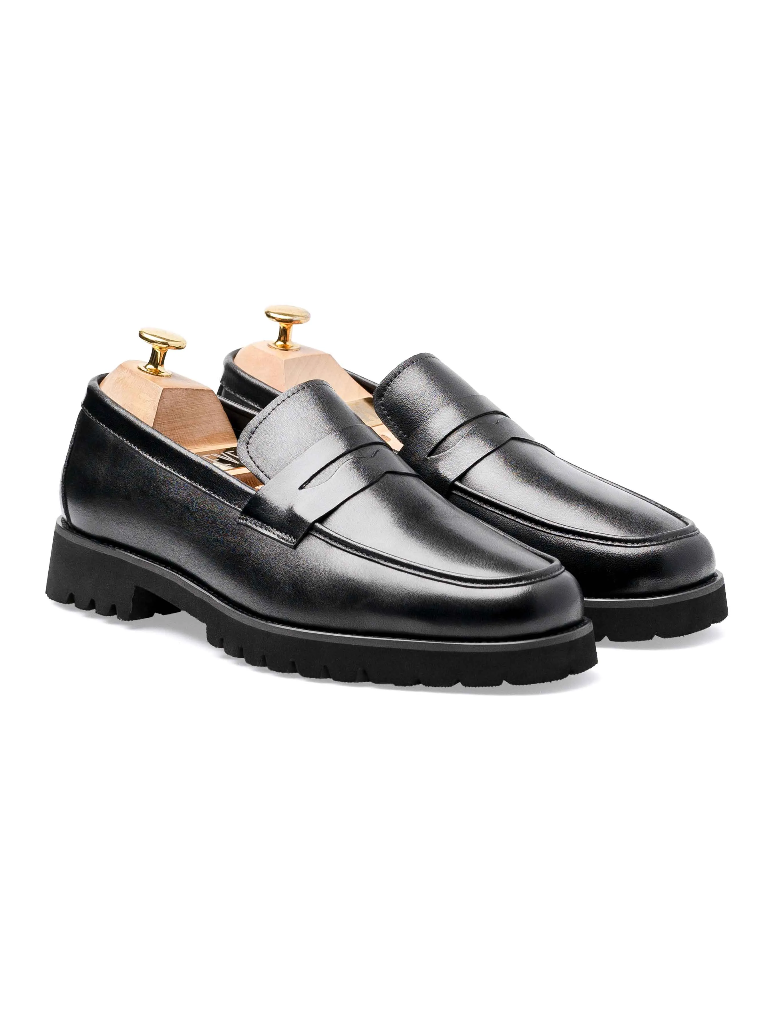 Penny Loafer - Black Leather (Eva Combat)