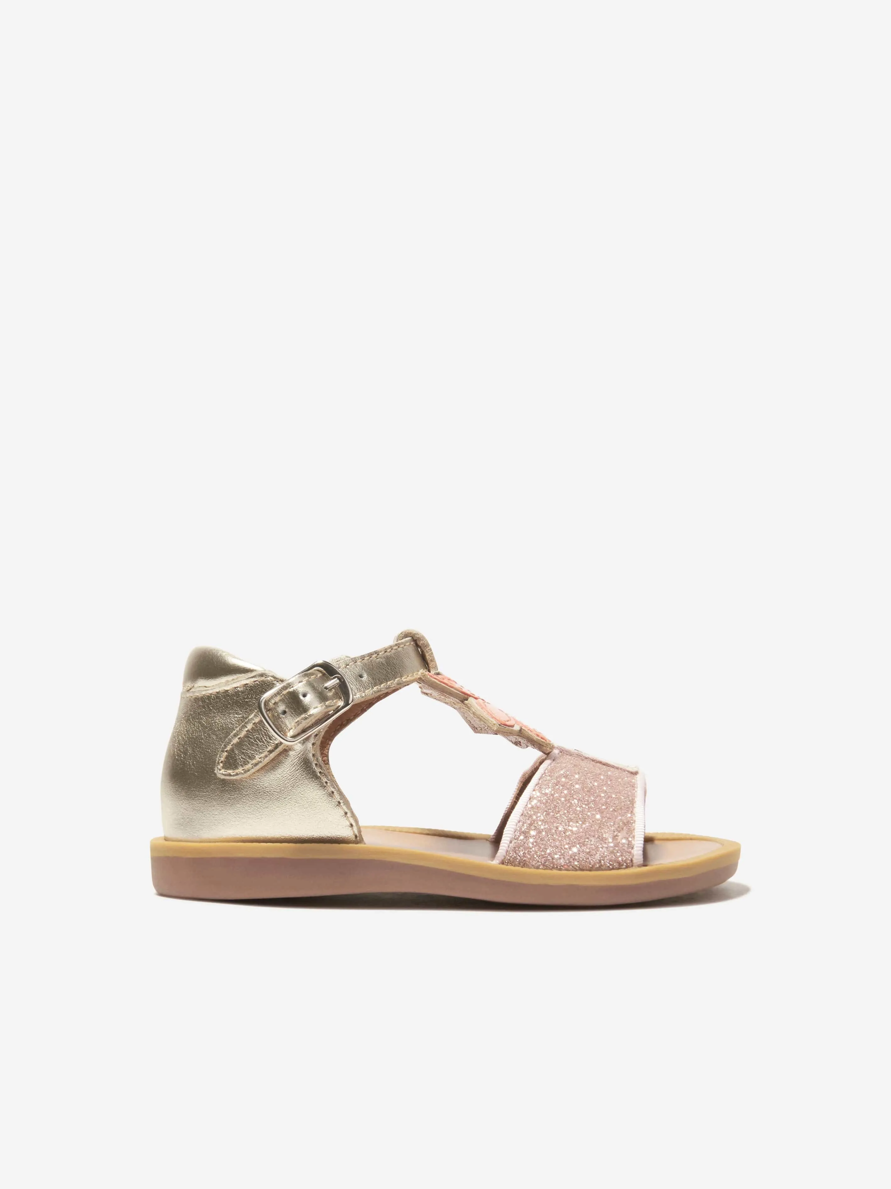 Pom D'Api Girls Poppy Malibu Sandals in Gold