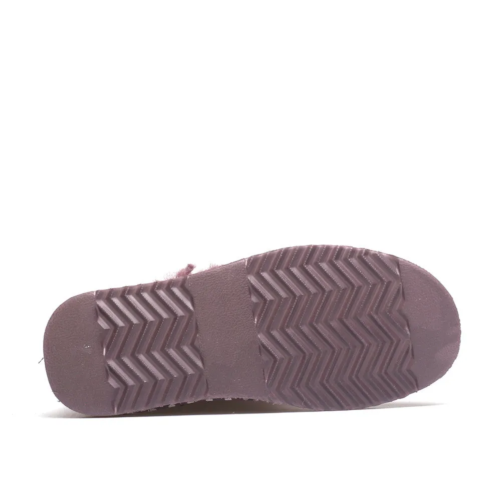 Spotted One Button Ugg Boot - Purple