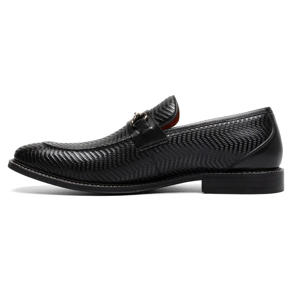 Stacy Adams Madsen Black Men’s Moc Toe Bit Slip On Shoes