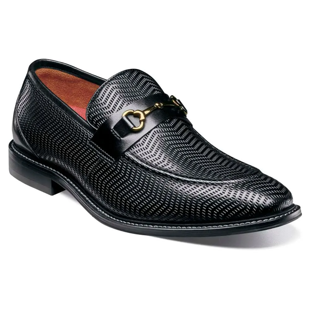 Stacy Adams Madsen Black Men’s Moc Toe Bit Slip On Shoes