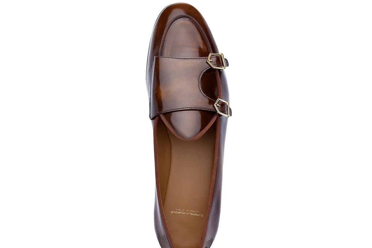 TANGERINE 7 BRUSHED COGNAC BELGIAN LOAFERS