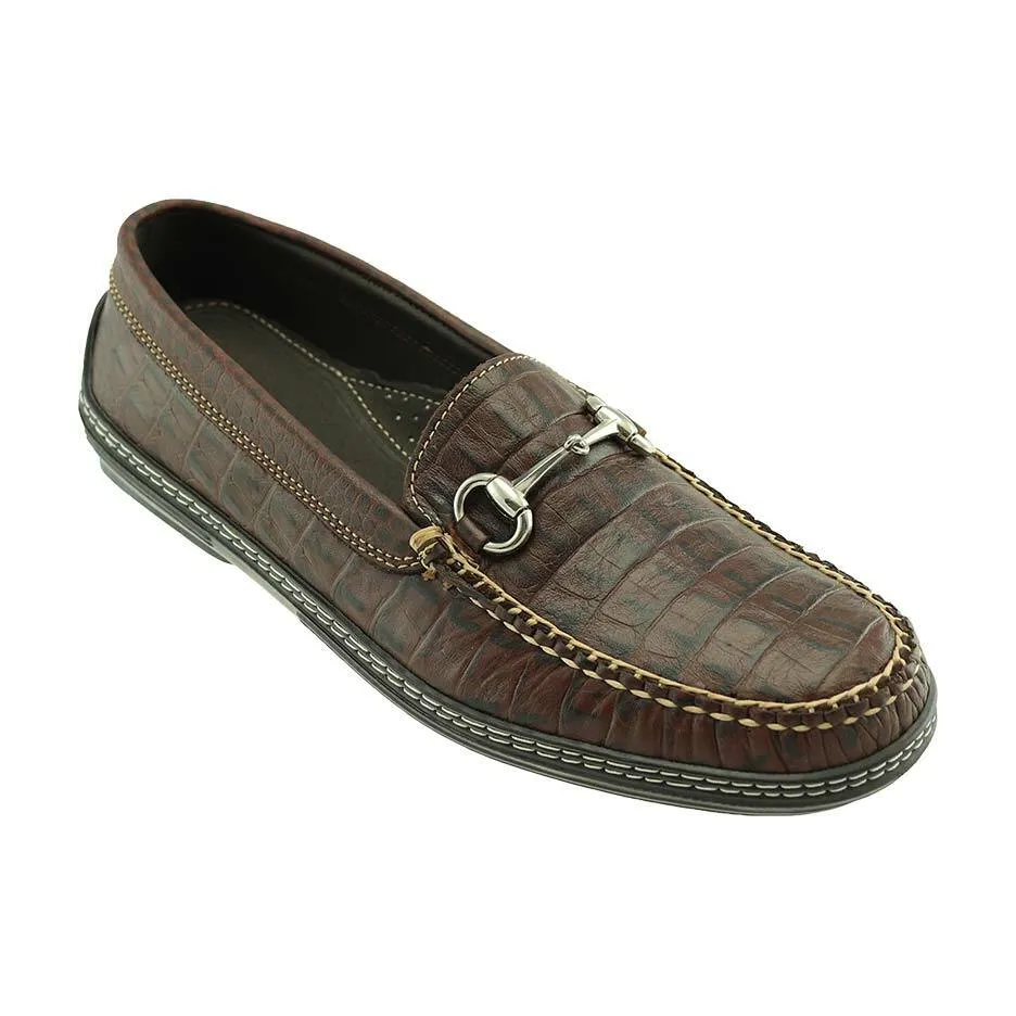 T.B. Phelps Croco Bit Briar Genuine Crocodile Men’s Driver Moccasin