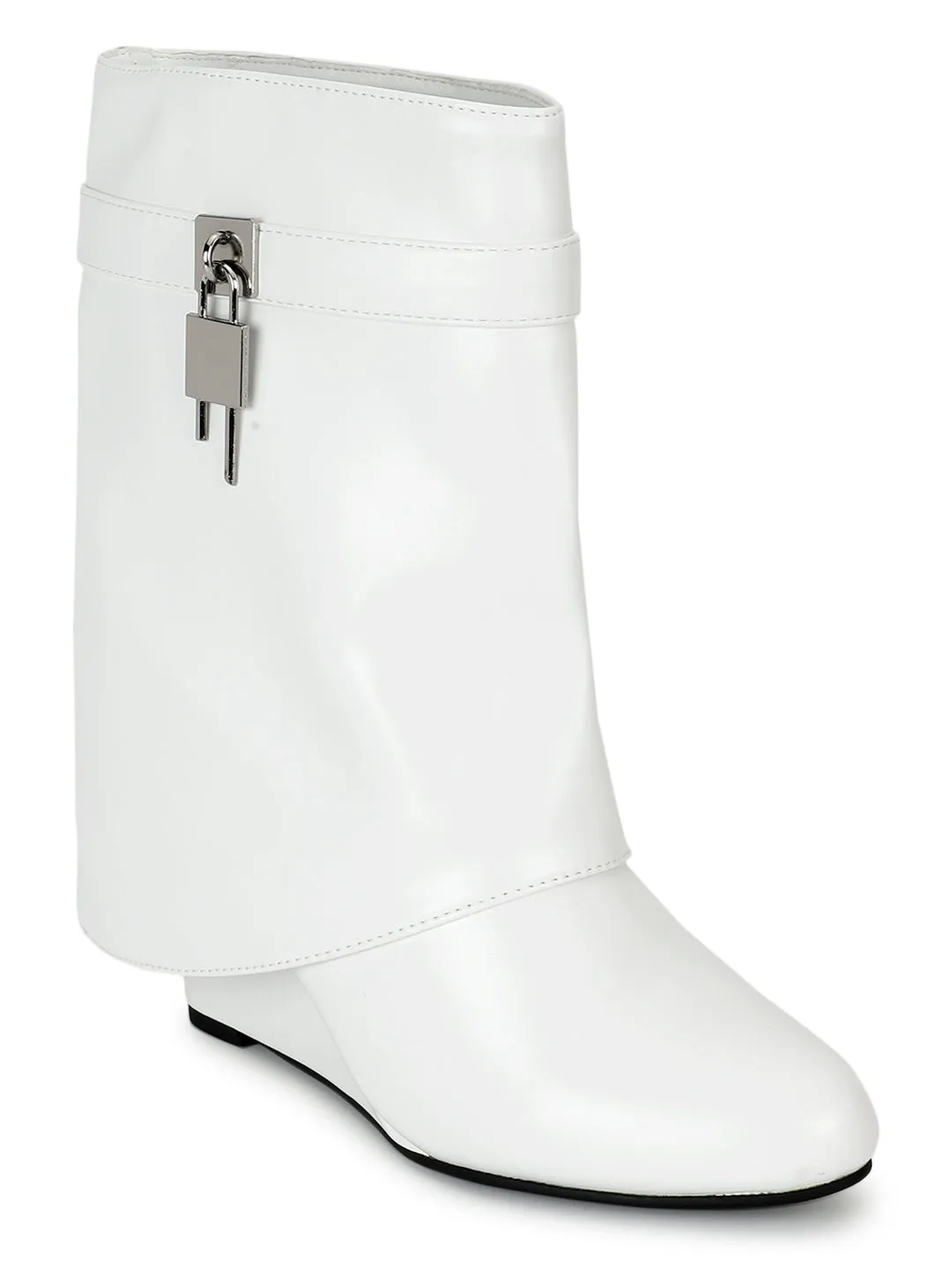 White PU High-End-Fashion Stylish Ankle Boots (TC-RS3667-WHT)